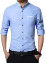 Light Blue Long Sleeve Casual Shirt for Men