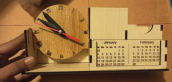 Wooden Pen Stand with Clock Calendar
