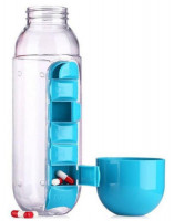 Pill and Vitamin Organizer Water Bottle