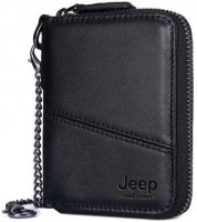 Jeep GRA65K Genuine Leather Zipper Wallet