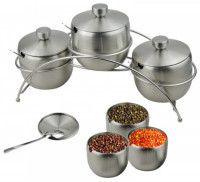 Three Flavor Rotating Seasoning Stainless Steel Pot Set