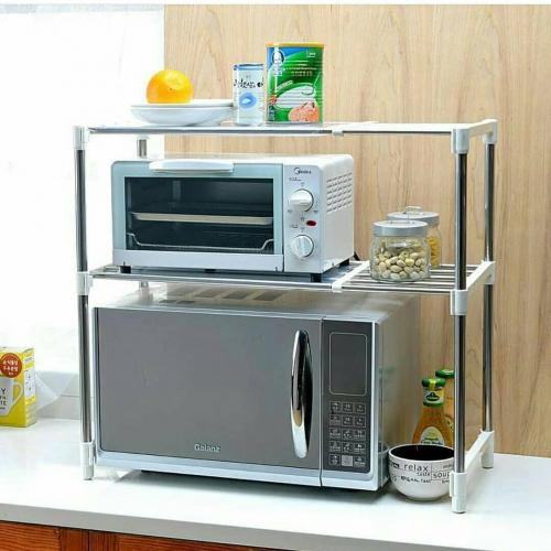 Stainless Steel Double Layer Microwave Oven Stand