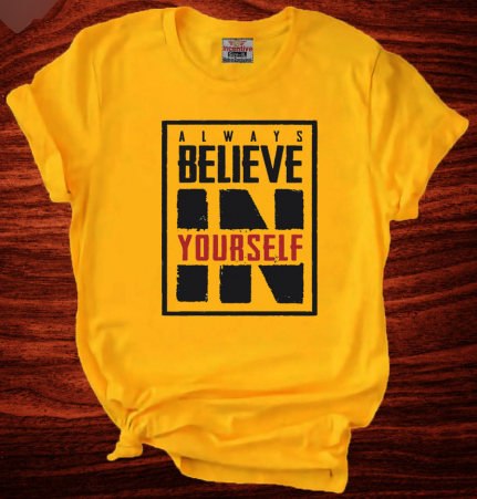 Believe in Yourself Yellow Half Sleeve T-Shirt Price in Bangladesh ...