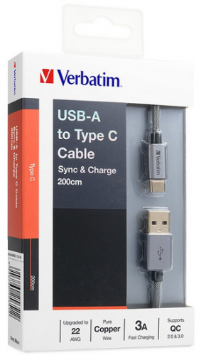 Verbatim 200cm USB-A to Type-C Data Cable