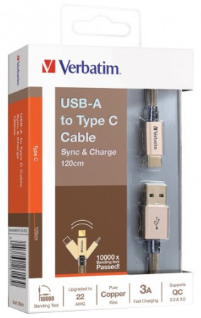 Verbatim 120cm USB-A to Type-C Cable