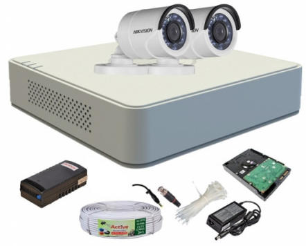 CCTV Package Hikvision 4CH DVR 2 PCS Camera 250 GB HDD