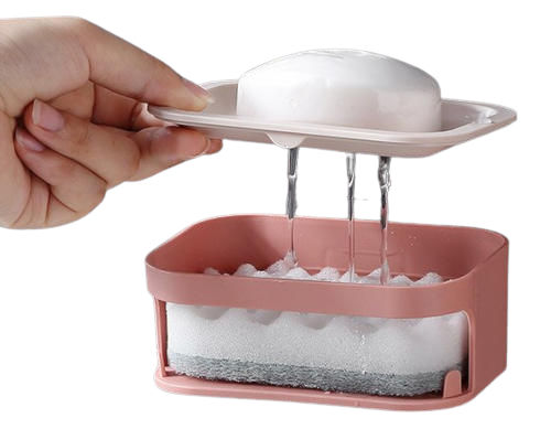 Double Layer Bathroom Soap Holder with Sponge