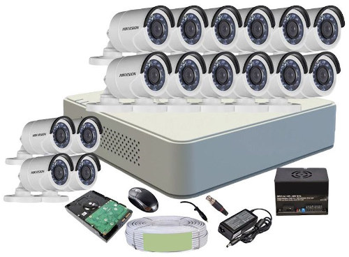CCTV Package 16-CH XVR with 14-Pcs 2MP Hikvision Camera