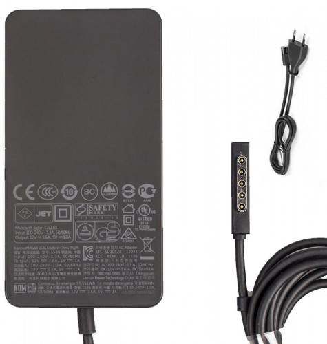 43W 12V 3.6A Magnetic Charger for Microsoft Surface