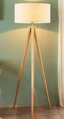 Tripod Floor Lamp with White Lampshade