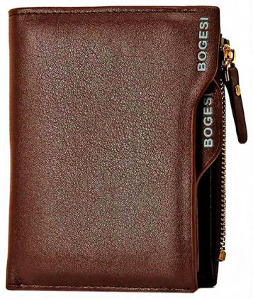 Bogesi Men Casual Brown Genuine Leather Wallet