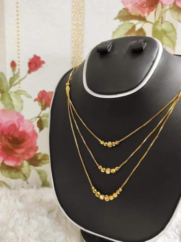 Gold Plated 3 Layer Long Chain