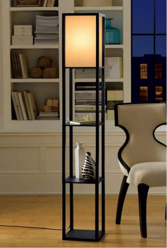Corner Floor Lamp with 3 Shelves