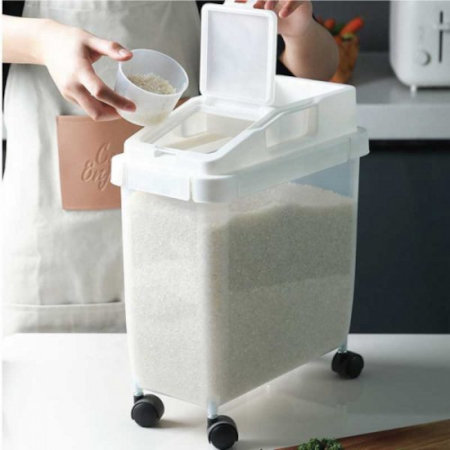 10Kg Plastic Airtight Rice Container with Running Wheel