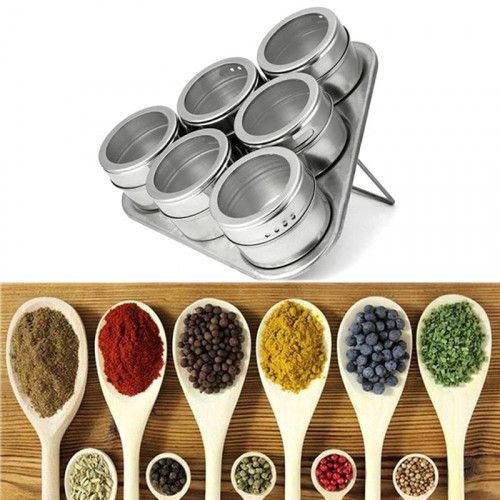 6-Pieces Stainless Steel Spice Container Set