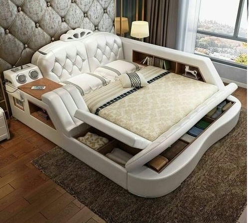 Artificial Leather Bed with Stylish Design JF0148