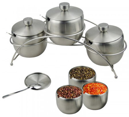 Three Flavor Rotating Seasoning Stainless Steel Pot Set Price in Bangladesh