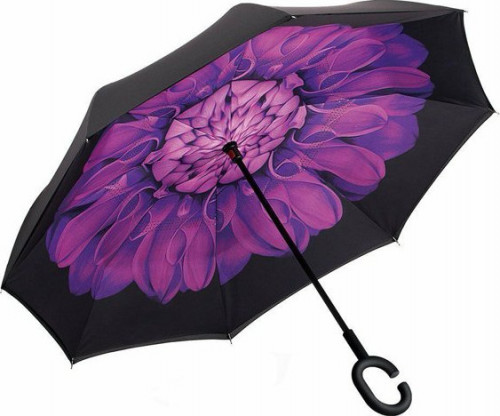 Double Layer Windproof Reverse Folding C-Hook Umbrella