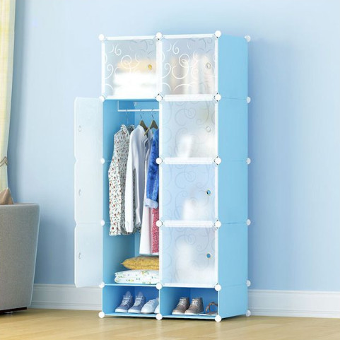 8-Cube Wardrobe Cabinet with Shoe Rack