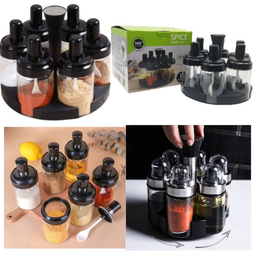 6-Pieces Spice Rotating Jars