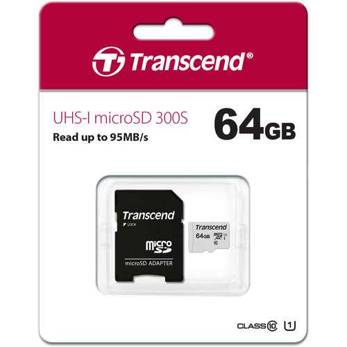 Transcend UHS-I 300S 64GB MicroSD with Adapter