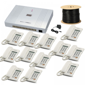 IKE PABX Complete Package Set with 8 Line 8 Telephone