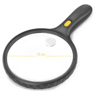 Magnifying Glass 150mm Double Magnification with 3 LED