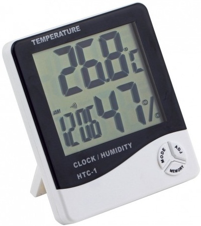 HTC-1 Room Temperature and Humidity Meter with Time Price in Bangladesh