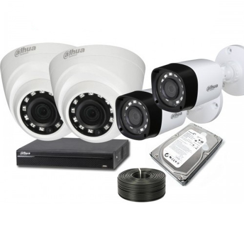 CCTV Package Dahua 4CH NVR 4-Pcs Camera