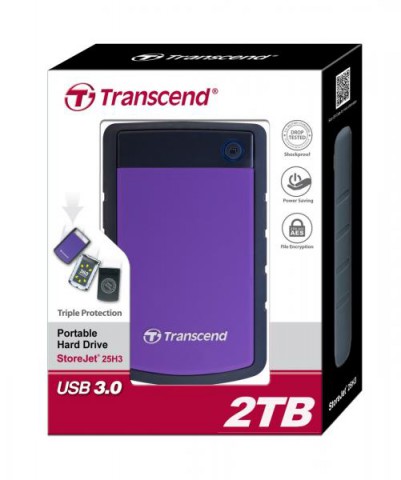 Transcend StoreJet 25H3 USB 3.0 Portable 2TB Hard Disk Drive
