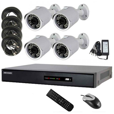 CCTV Security System Hikvision Recorder 4 Camera 500GB HDD