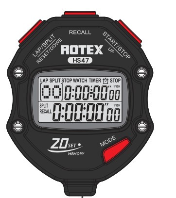 Rotex HS47 20 Set Reset Mode Recall Digital Stop Watch
