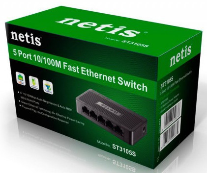 Netis ST31055 Wall Mounting 5 Port Fast Ethernet Switch