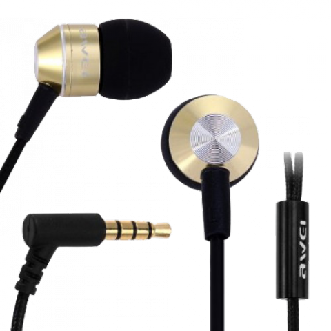Awei K90i Fiber Nylon Cable L-Bend Plug In-Ear Headphone