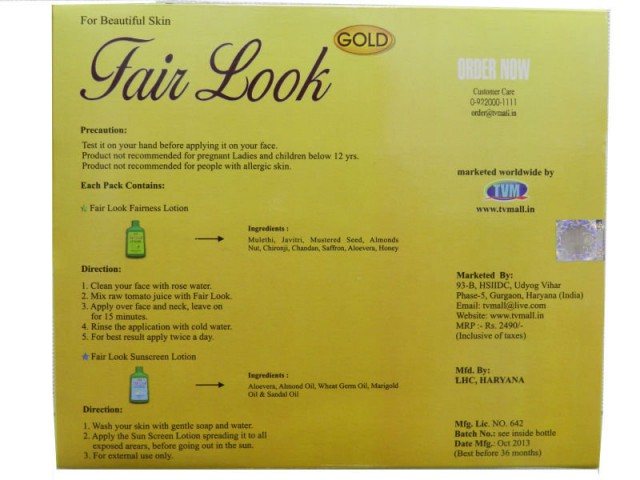 Fair Look Gold Ayurvedic Anti-Mark Skin Care Fairness Lotion