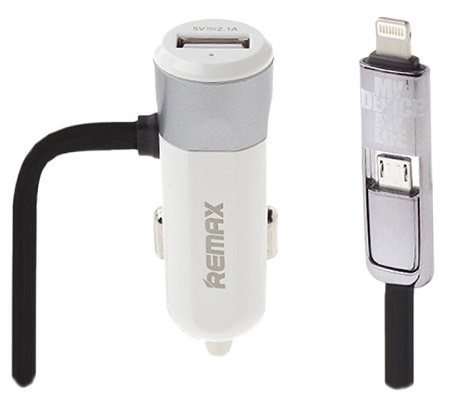 Remax RCC102 Car Charger Sigle Port with 2-in-1 Cable