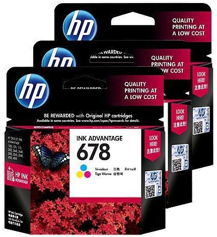 HP 678 Color 450 Page Yield Inkjet Printer Cartridge