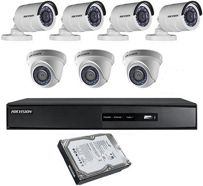 CCTV Package 8CH DVR 7-Camera 19" Monitor