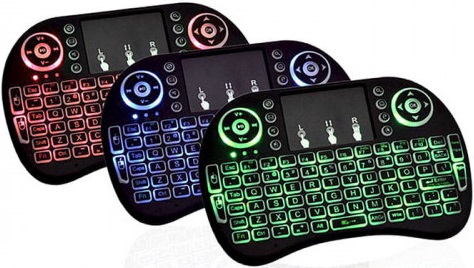 Wireless 3 Color Backlit Mini Keyboard with Touchpad